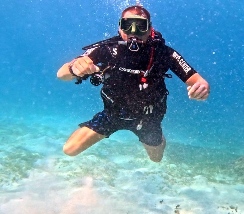 Scuba diver under water